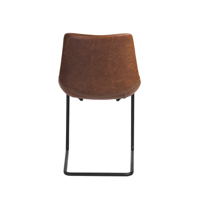 Brown Leatherette Guest or Conference Chairs with Baseball Stitching (Set of 2)