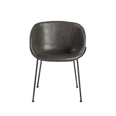 Low-Back Gray Leatherette Guest or Conference Chair (Set of 2)