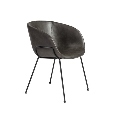Low-Back Gray Leatherette Guest or Conference Chair (Set of 2)