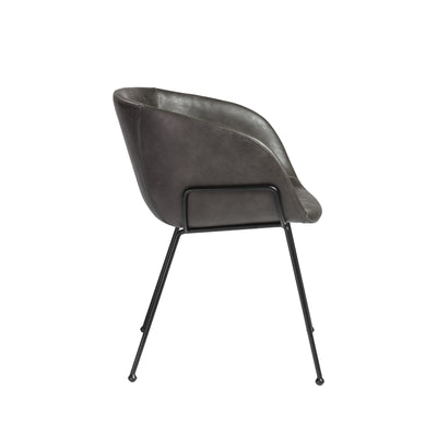 Low-Back Gray Leatherette Guest or Conference Chair (Set of 2)
