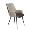 Gray Leatherette and Fabric Guest Armchair