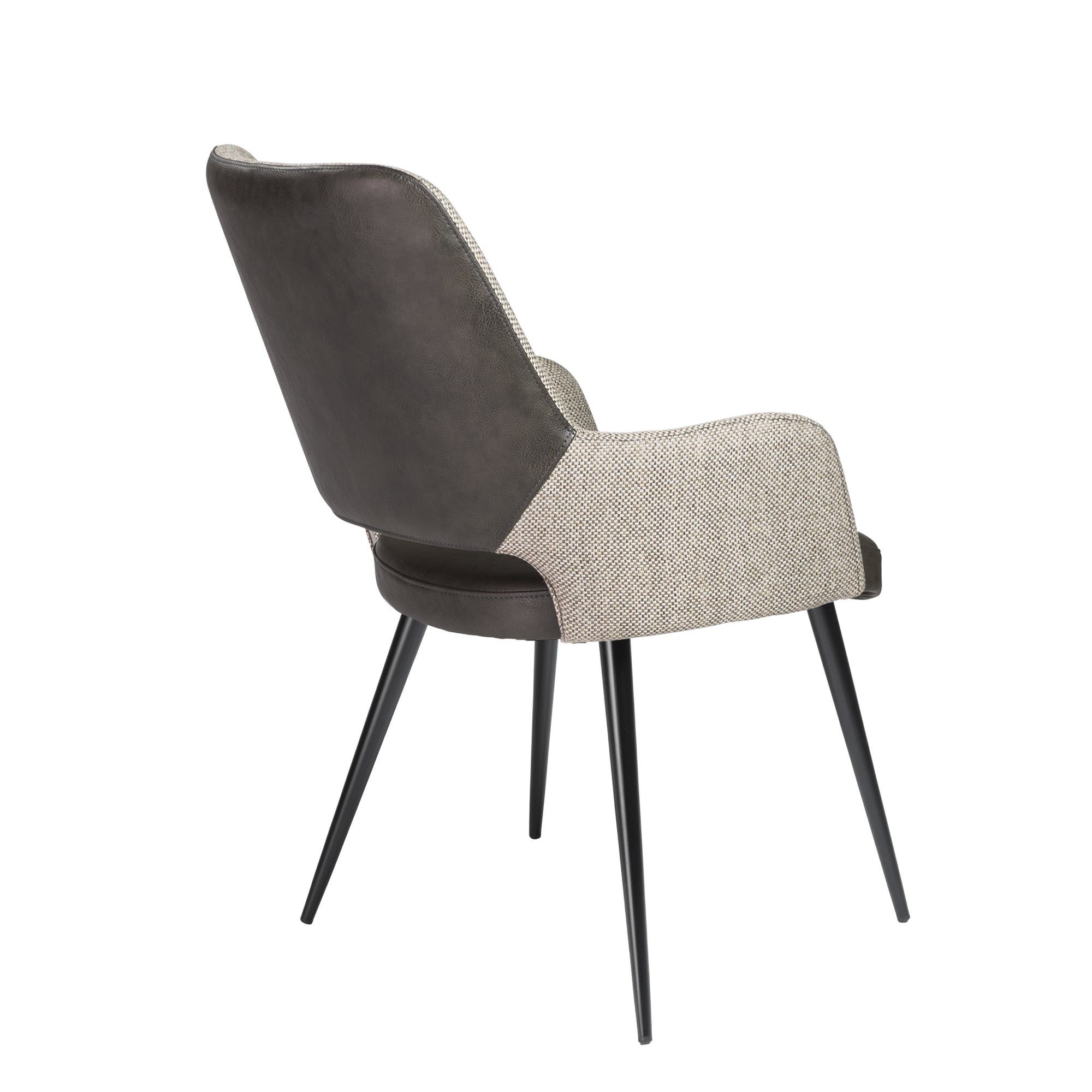 Gray Leatherette and Fabric Guest Armchair