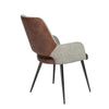 Brown Leatherette and Gray Fabric Guest Armchair