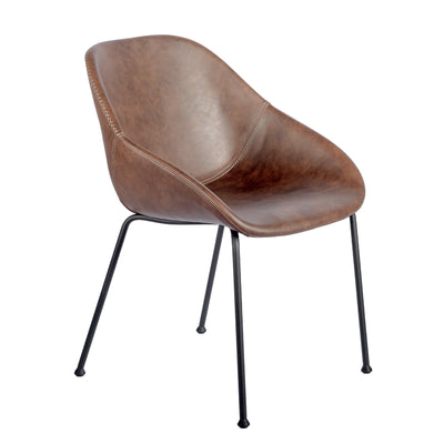 Dark Brown Conference / Guest Chair with Black Steel Base (Set of 2)