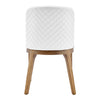 Set of 2 White Leatherette & Walnut Guest Chairs with Quilted Back