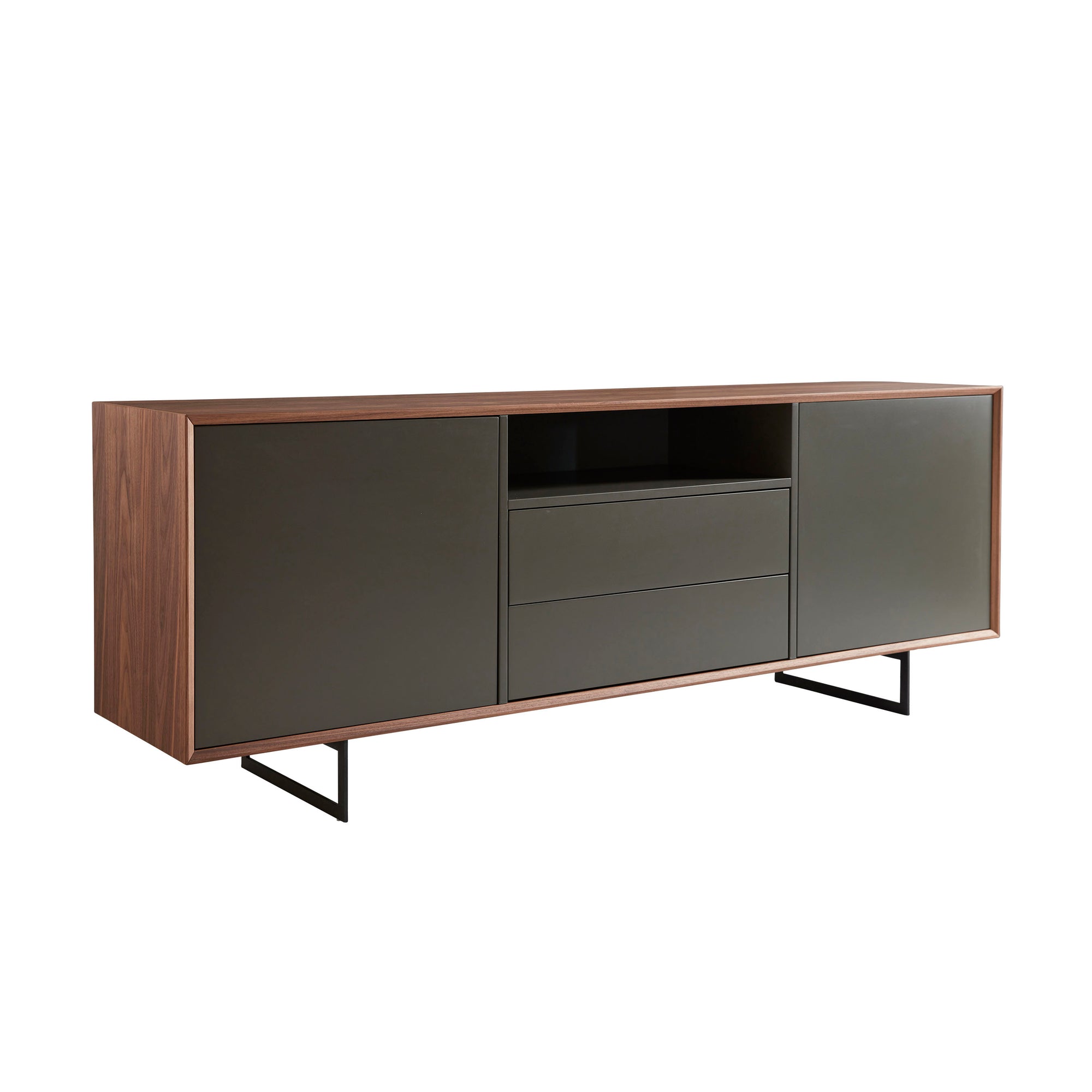 Understated Black & Walnut Office Credenza