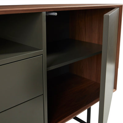 Understated Black & Walnut Office Credenza