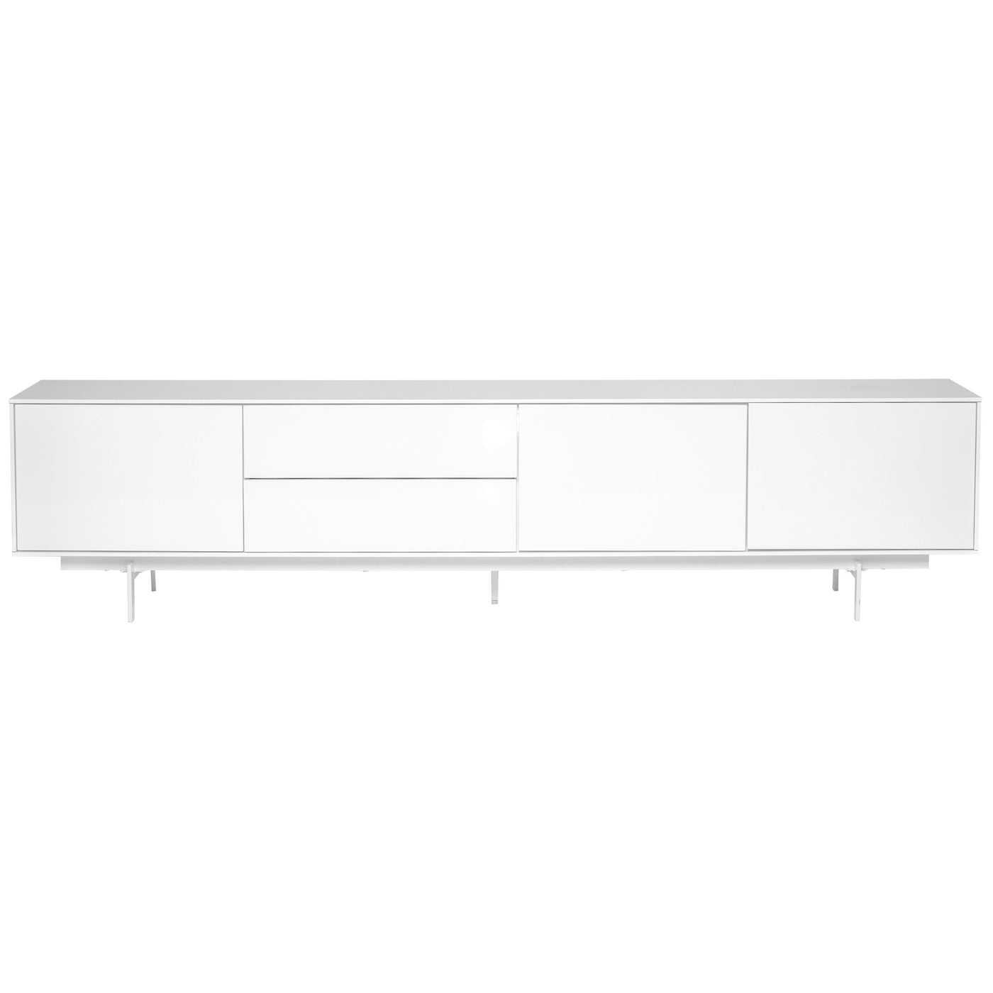 82" Low-Profile White Lacquer Storage Credenza