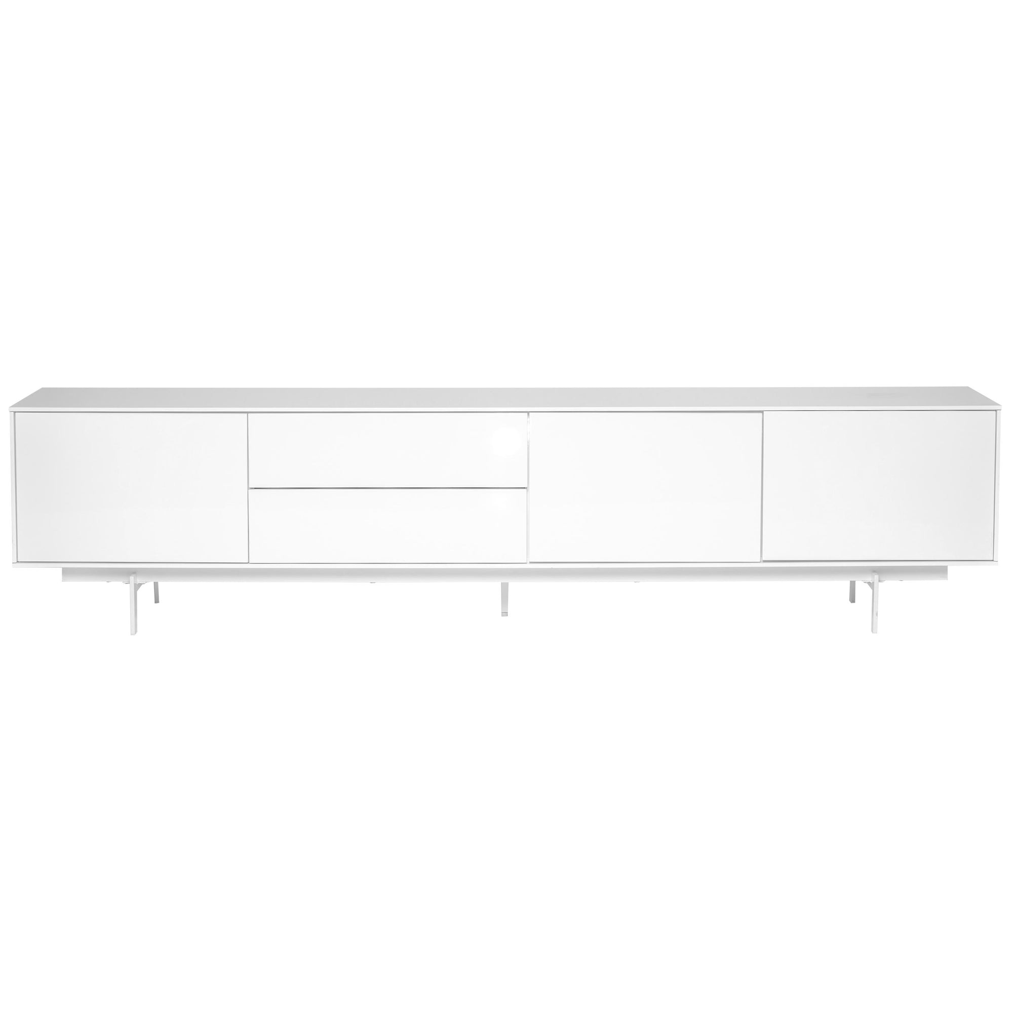 82" Low-Profile White Lacquer Storage Credenza