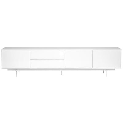 82" Low-Profile White Lacquer Storage Credenza