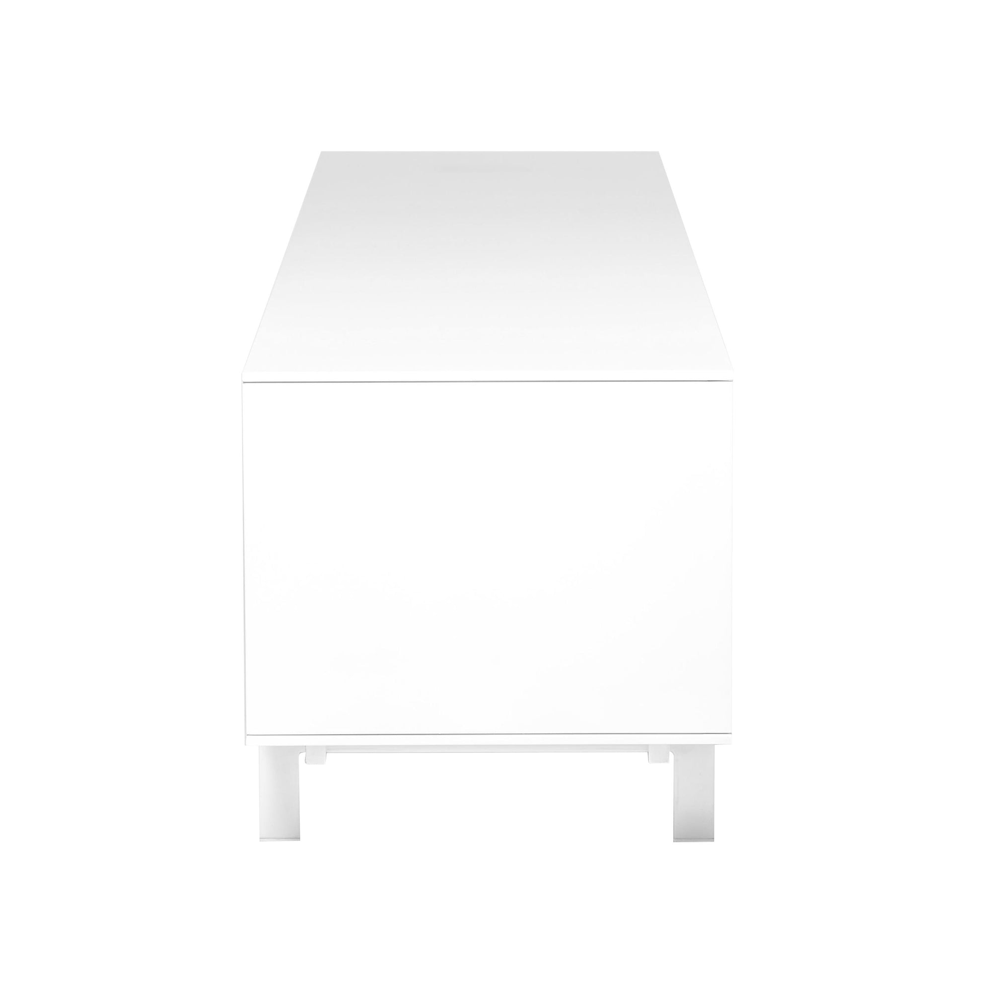 82" Low-Profile White Lacquer Storage Credenza