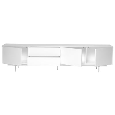 82" Low-Profile White Lacquer Storage Credenza