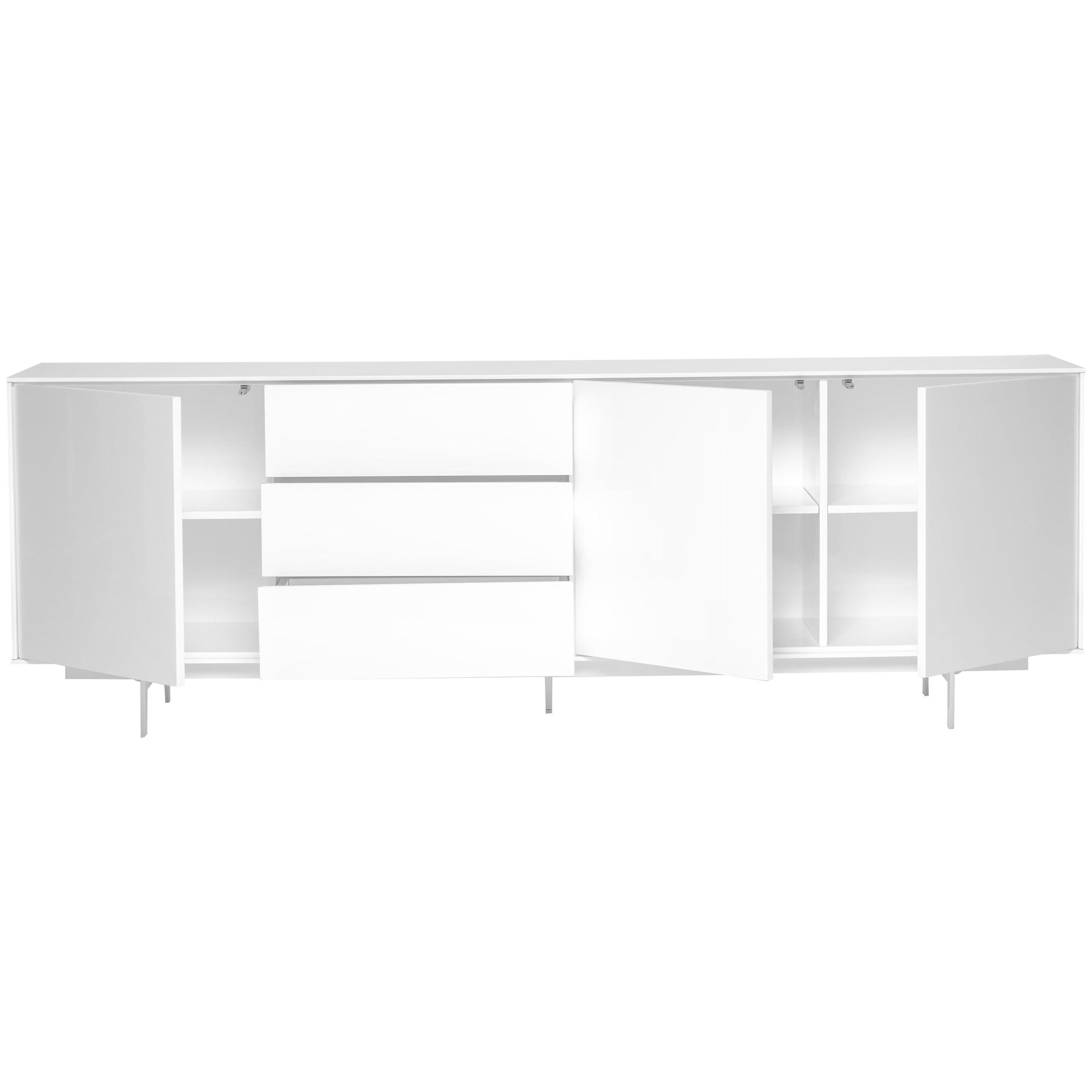 Gorgeous 84" Office Credenza w/ White Lacquer