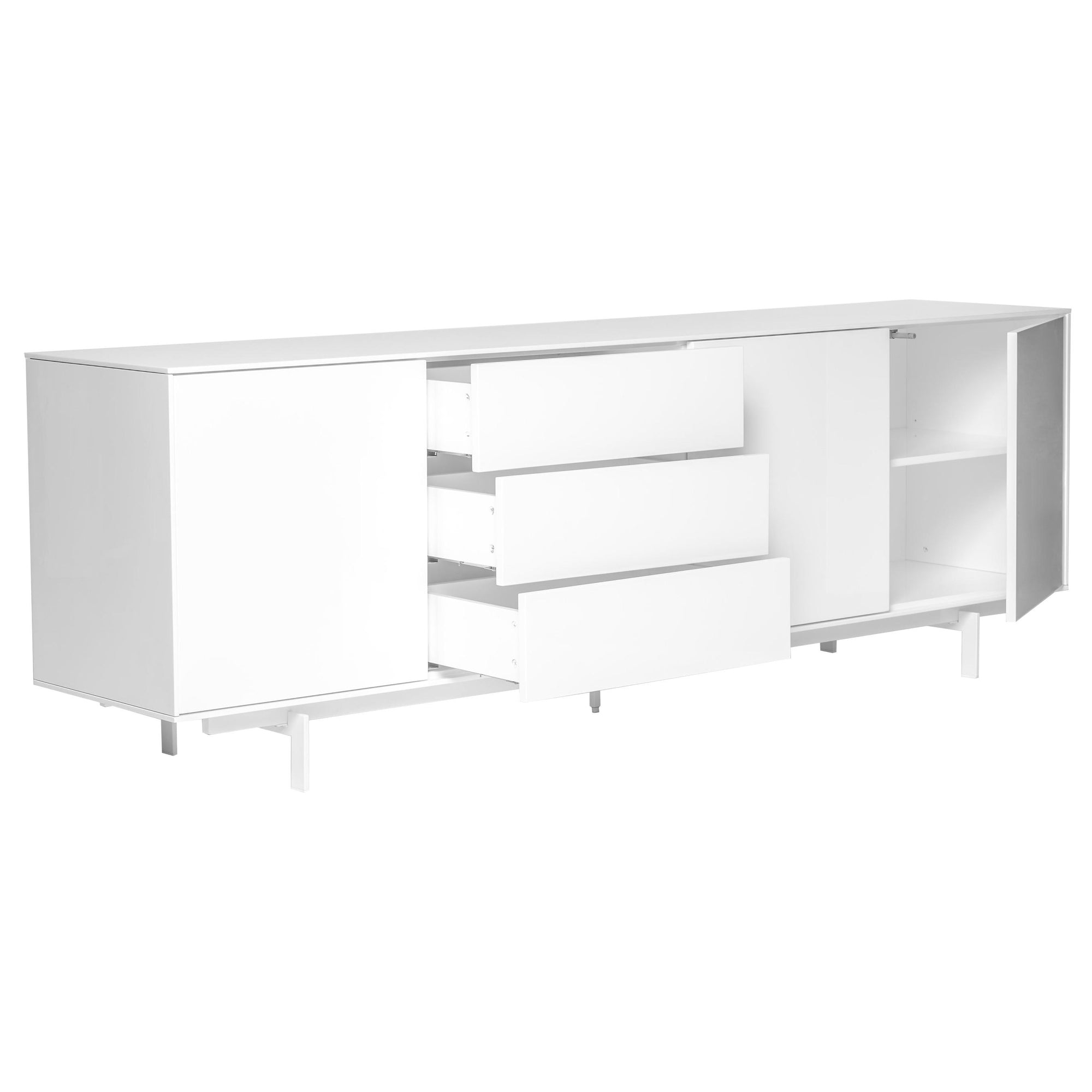 Gorgeous 84" Office Credenza w/ White Lacquer