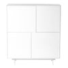White Lacquer Square Office Bookcase w/ Doors