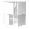 White Lacquer Square Office Bookcase w/ Doors
