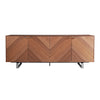 Stylish 79" Storage Credenza in American Walnut and Brushed Stainless Steel