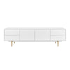Matte White & Brass 79" Credenza
