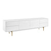 Matte White & Brass 79" Credenza