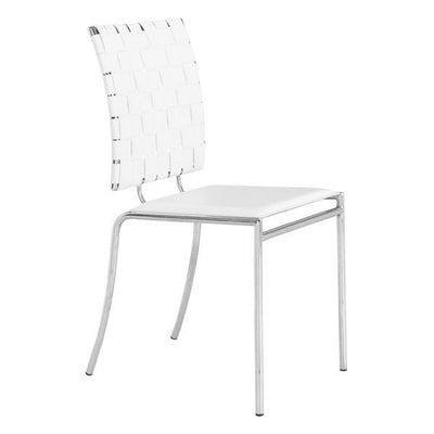Modern Crisscross White Guest or Conference Chair (Set of 4)