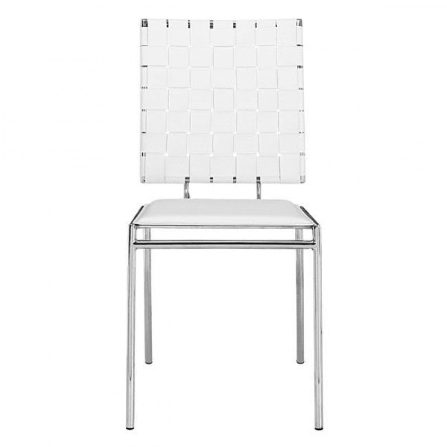 Modern Crisscross White Guest or Conference Chair (Set of 4)