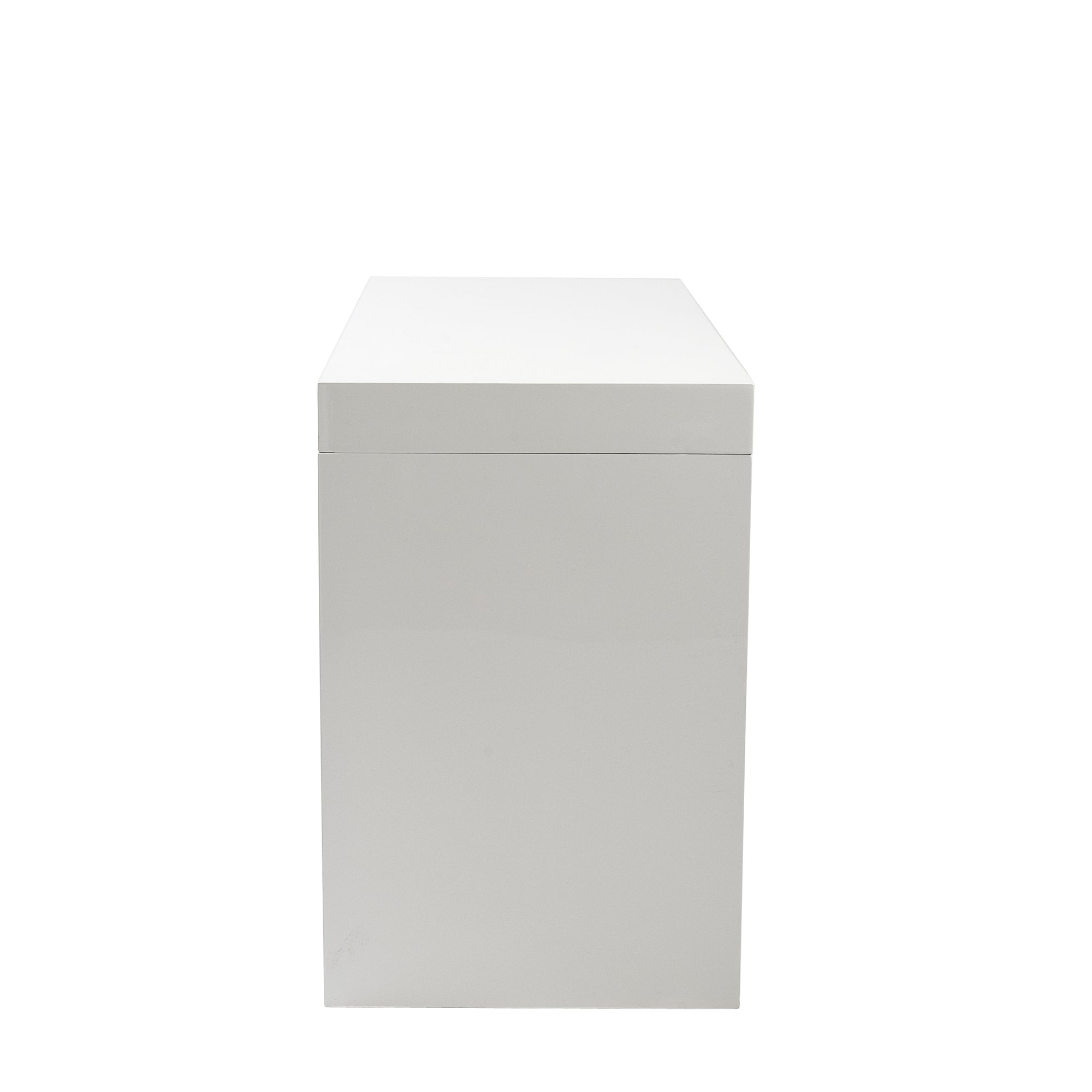 Modern 47" White Lacquer Office Desk with Drawers