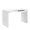 Modern 47" White Lacquer Office Desk with Drawers