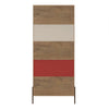 Eye-Catching Red, White, & Wood Storage Bookcase