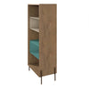 Eye-Catching Blue, White, & Wood Storage Bookcase