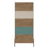 Eye-Catching Blue, White, & Wood Storage Bookcase