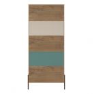 Eye-Catching Blue, White, & Wood Storage Bookcase