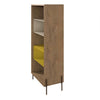 Eye-Catching Yellow, White, & Wood Storage Bookcase