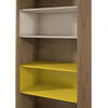 Eye-Catching Yellow, White, & Wood Storage Bookcase