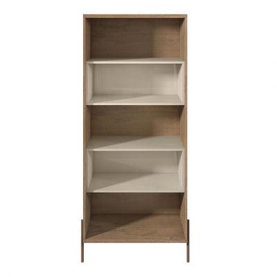 Eye-Catching White & Wood Storage Bookcase