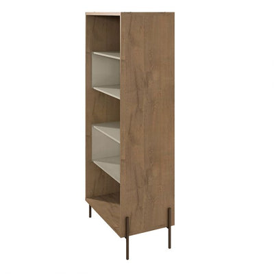 Eye-Catching White & Wood Storage Bookcase