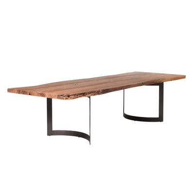 118" Solid Acacia Modern Conference Table with Sturdy Iron Base