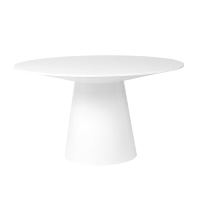 53" White Meeting Table with Round Top and Pedestal Base