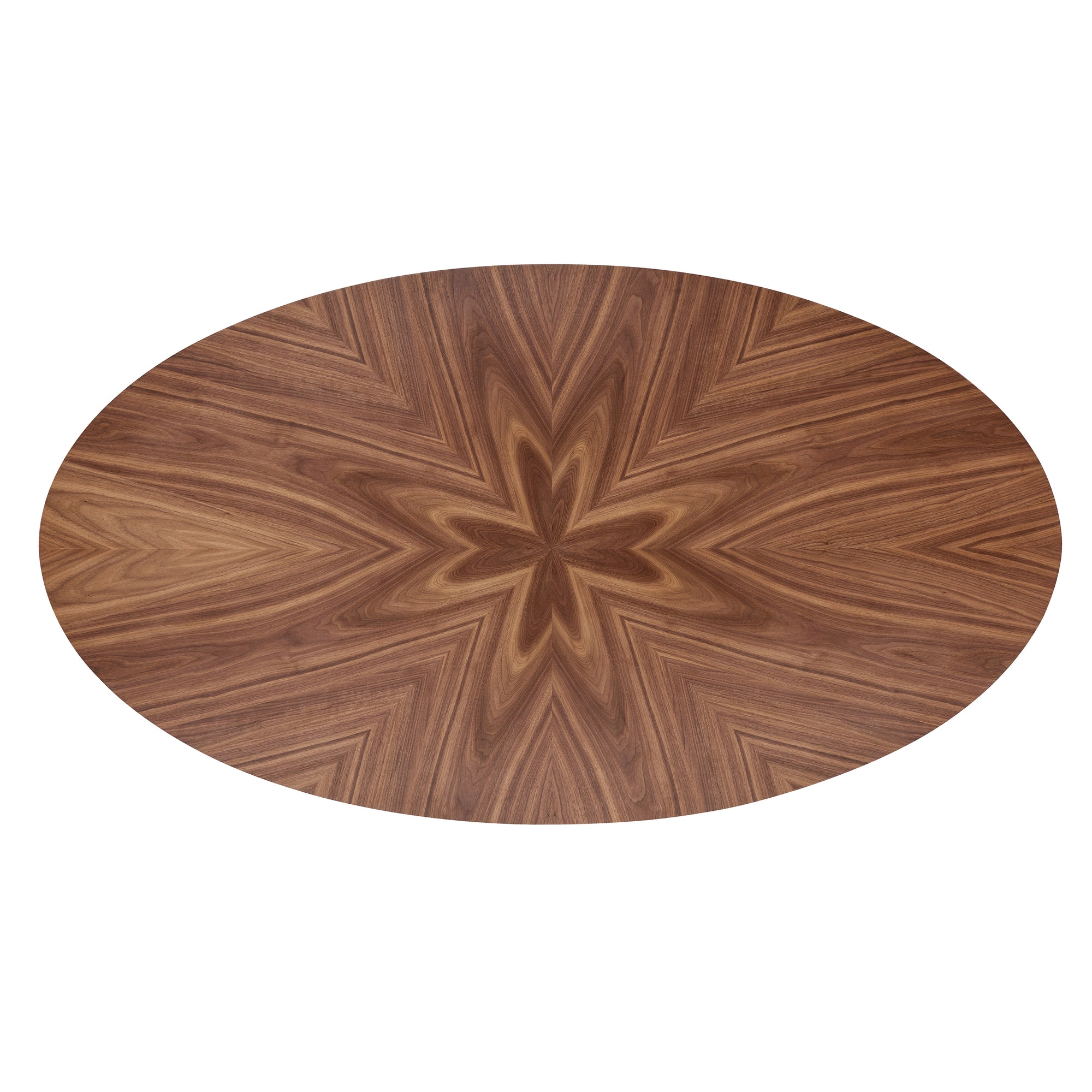 79" Walnut Oval Conference Table with Pedestal Base