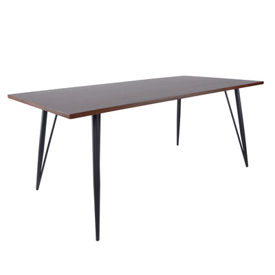 71" Walnut and Black Meeting Table or Executive Desk