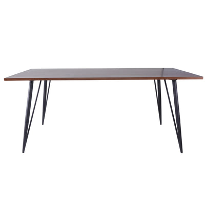 71" Walnut and Black Meeting Table or Executive Desk