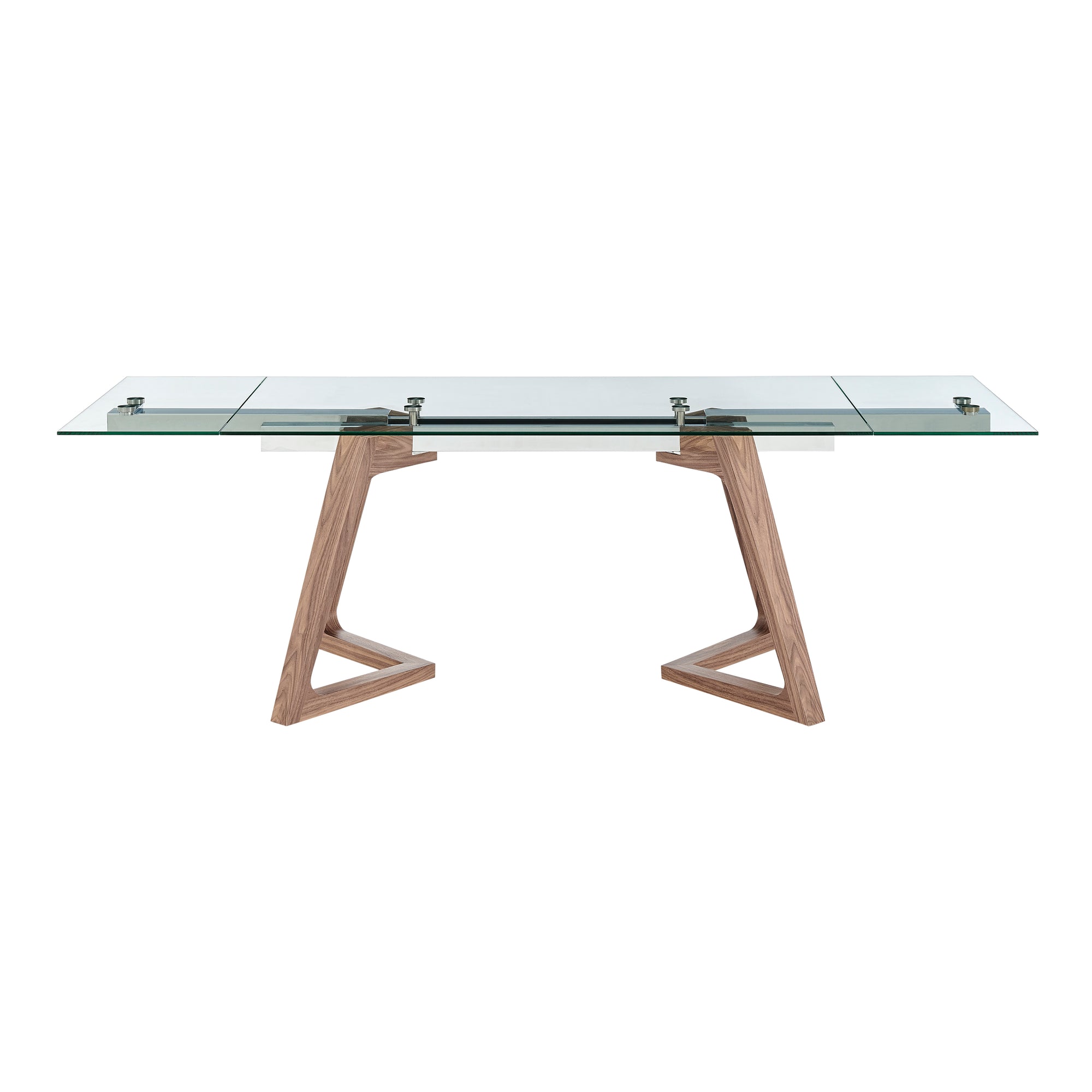 95" Walnut & Glass Elegant Conference Table with Extensions