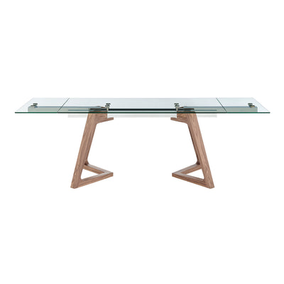 95" Walnut & Glass Elegant Conference Table with Extensions