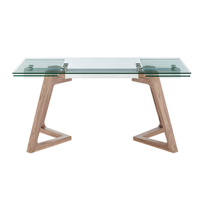 95" Walnut & Glass Elegant Conference Table with Extensions