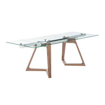 95" Walnut & Glass Elegant Conference Table with Extensions