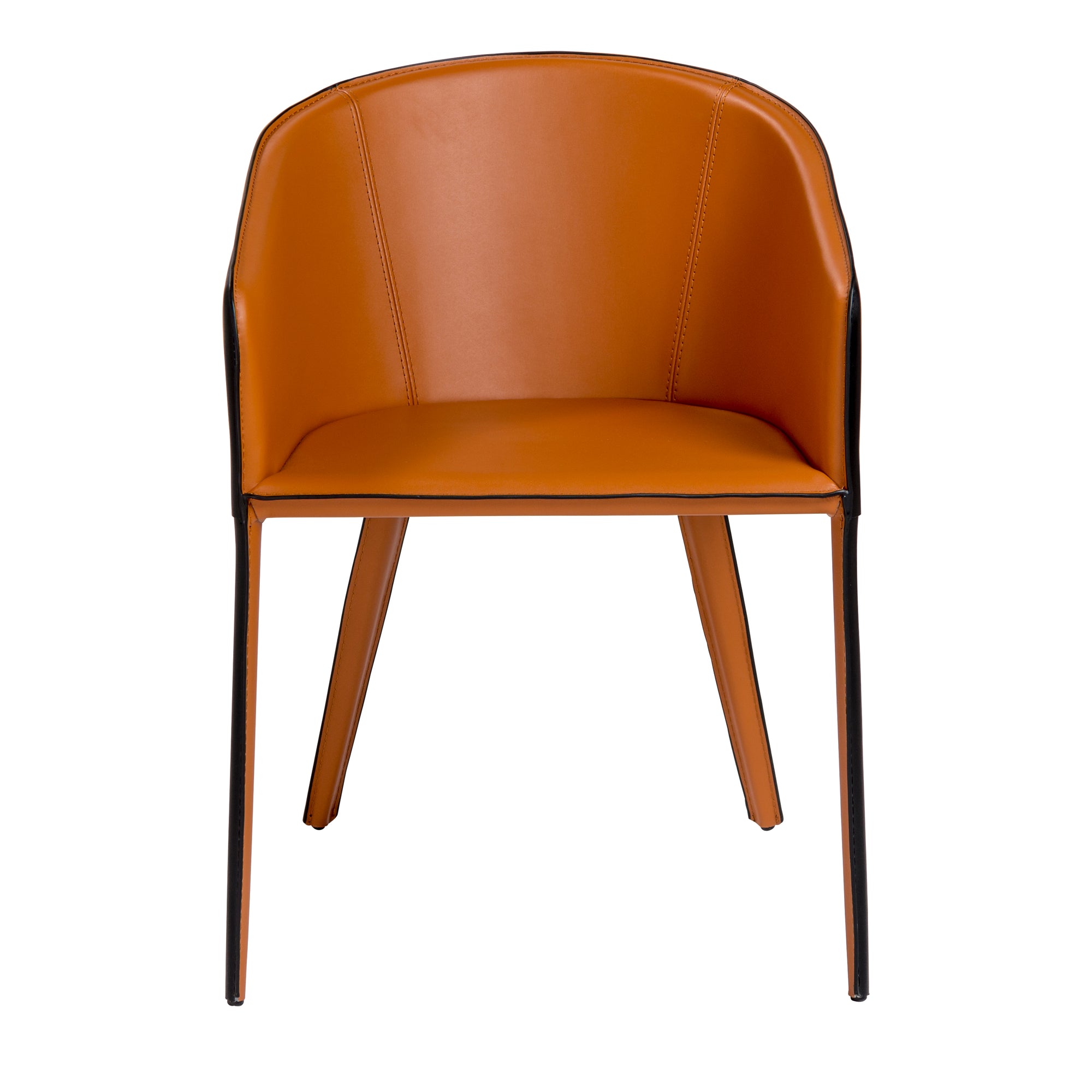 Black & Cognac Guest or Conference Chair in Leather & Steel