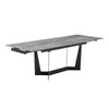 63-95" Gray Marbled Glass & Matte Steel Conference Table