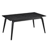 63"-83" Extending Conference Table with Black Finish and Solid Wood Frame