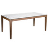 71" Classic White Ceramic Glass & Walnut Executive Desk