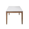 71" Classic White Ceramic Glass & Walnut Executive Desk