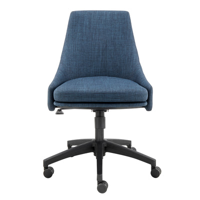 Blue Denim Office Chair with Low Arms